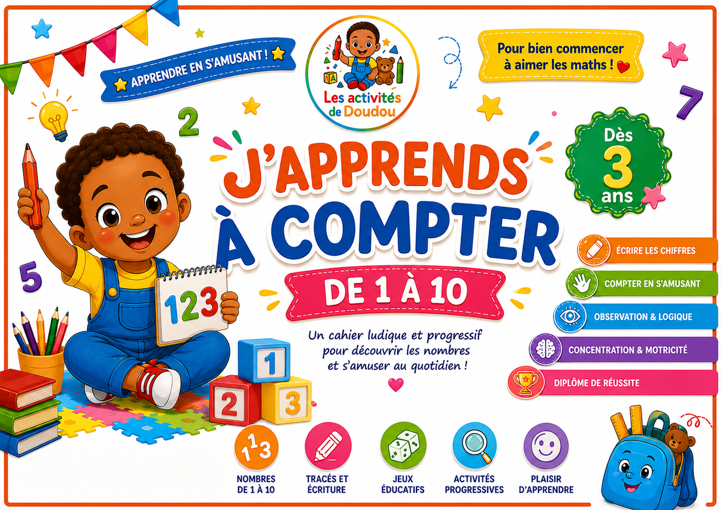 Livret " J'apprends à compter de 1 à 10 "