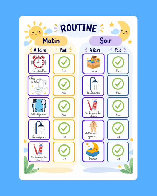 🌞🌙 Ma Routine Matin & Soir – À imprimer